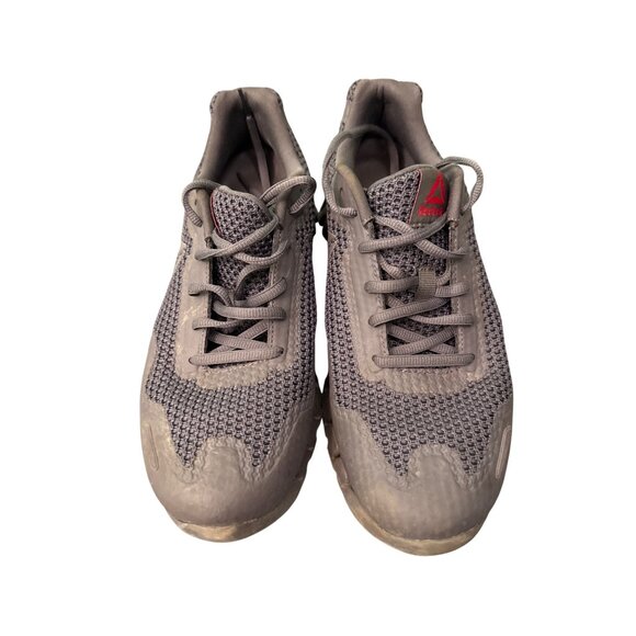 Reebok ZigTech Mens Athletic Shoes Gray/Red Size 7.5 Lace-Up Mesh Running Sneake - Picture 2 of 5